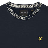 Lyle & Scott - Mens T-Shirt - Logo Ribbed - Dark Navy/ Bone White Y070 - Wildvine Clothing, Spalding, Lincolnshire