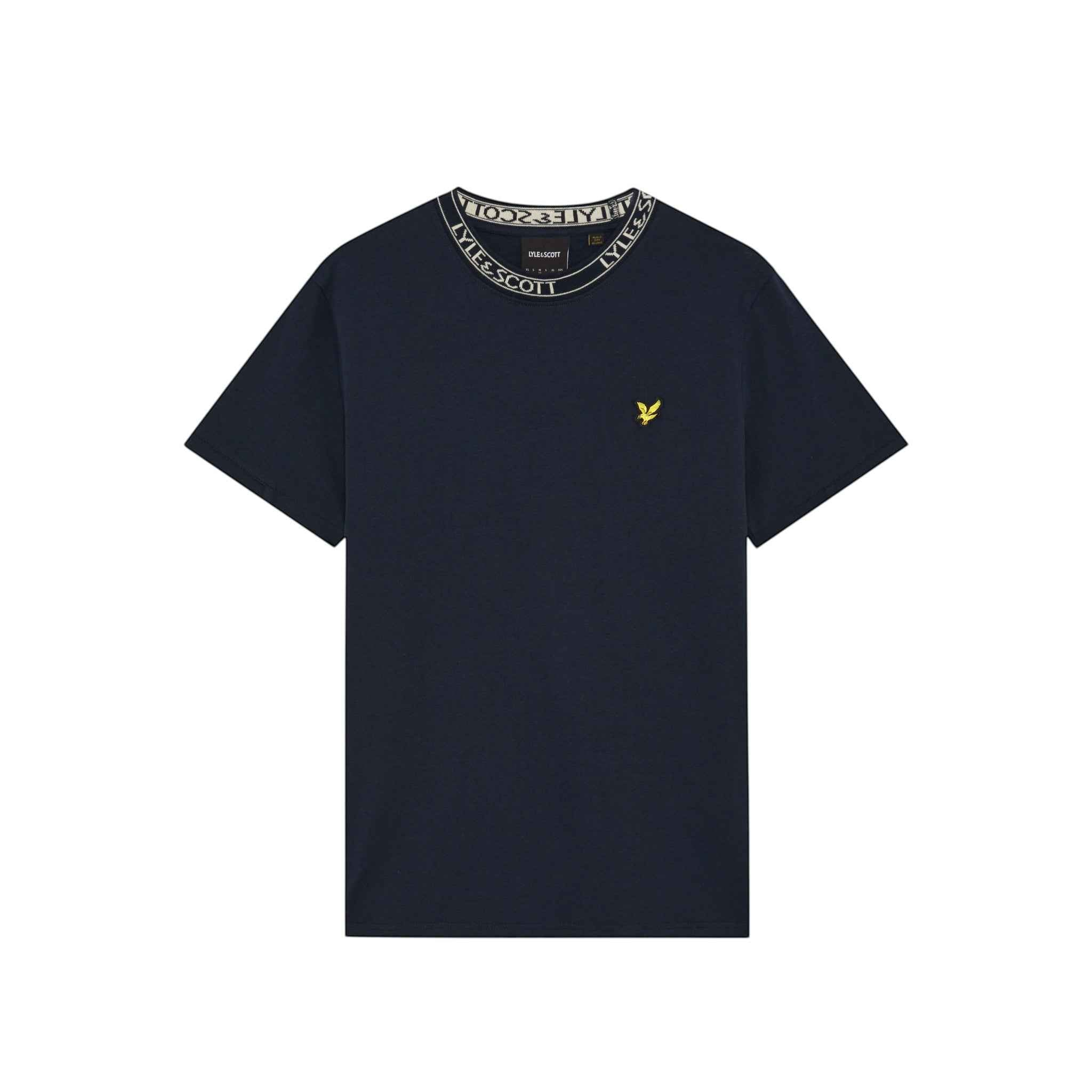 Lyle & Scott - Mens T-Shirt - Logo Ribbed - Dark Navy/ Bone White Y070 - Wildvine Clothing, Spalding, Lincolnshire