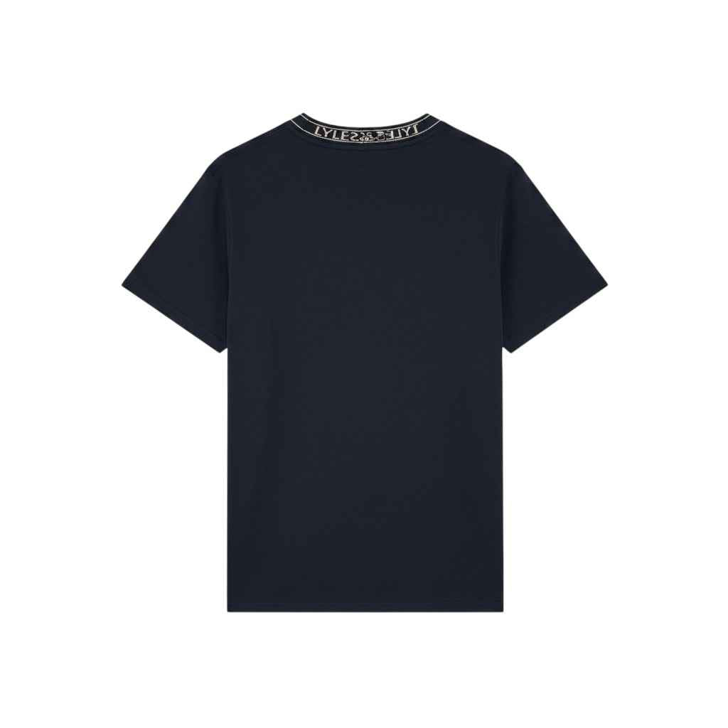 Lyle & Scott - Mens T-Shirt - Logo Ribbed - Dark Navy/ Bone White Y070 - Wildvine Clothing, Spalding, Lincolnshire