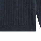 Lyle & Scott - Mens Ribbed Half Zip Jumper - Lanbs Wool - Dark Navy Marl Z56 - Wildvine Clothing, Spalding, Lincolnshire