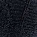 Lyle & Scott - Mens Ribbed Half Zip Jumper - Lanbs Wool - Dark Navy Marl Z56 - Wildvine Clothing, Spalding, Lincolnshire