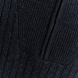 Lyle & Scott - Mens Ribbed Half Zip Jumper - Lanbs Wool - Dark Navy Marl Z56 - Wildvine Clothing, Spalding, Lincolnshire