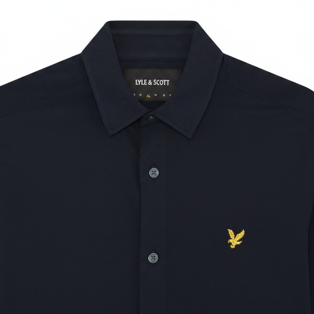 Lyle & Scott - Mens Pique Jersey Shirt - Dark Navy - LW2407V ZZ271 - Wildvine Clothing, Spalding, Lincolnshire