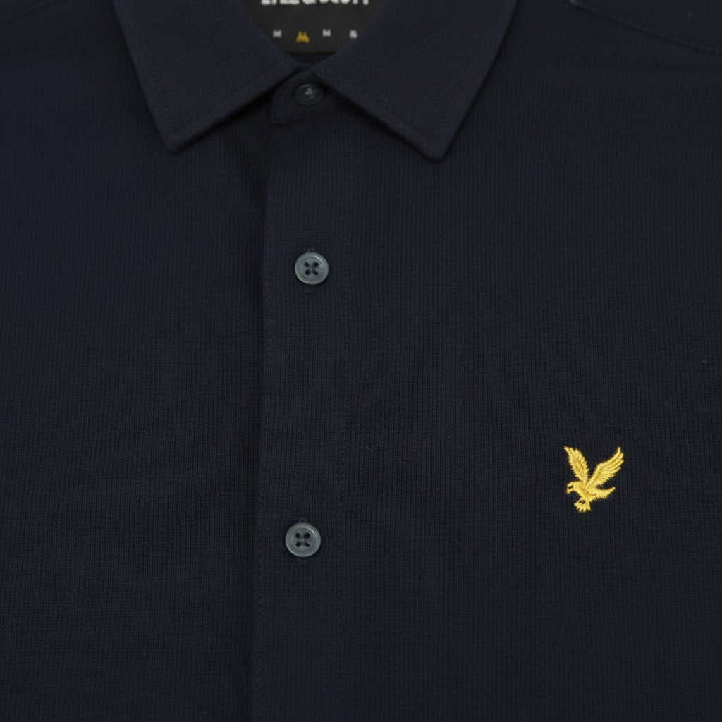 Lyle & Scott - Mens Pique Jersey Shirt - Dark Navy - LW2407V ZZ271 - Wildvine Clothing, Spalding, Lincolnshire