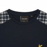 Lyle & Scott - Mens Check Panelled T-Shirt - Dark Navy TS2460V Z271 - Wildvine Clothing, Spalding, Lincolnshire