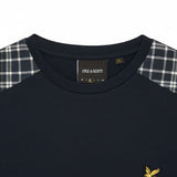Lyle & Scott - Mens Check Panelled T-Shirt - Dark Navy TS2460V Z271 - Wildvine Clothing, Spalding, Lincolnshire