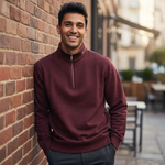 DG's Drifter Mens - Half Zip Sweatshirt - Dark Red - 355221-68 - Wildvine Clothing, Spalding, Lincolnshire