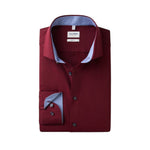 OLYMP - Mens Shirt - Level Five Body Fit - Dark Red - Wildvine Clothing, Spalding, Lincolnshire