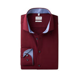 OLYMP - Mens Shirt - Level Five Body Fit - Dark Red - Wildvine Clothing, Spalding, Lincolnshire