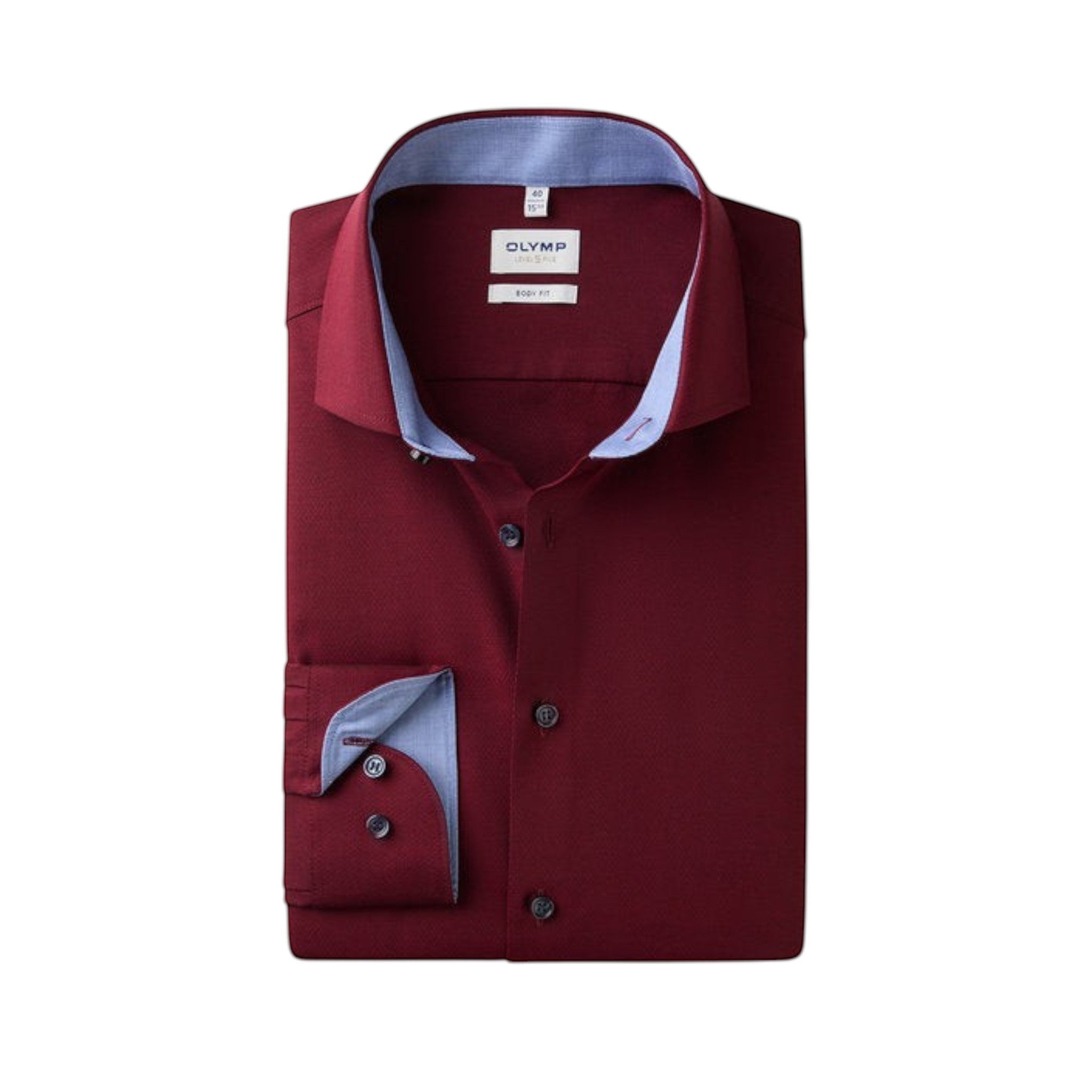 OLYMP - Mens Shirt - Level Five Body Fit - Dark Red - Wildvine Clothing, Spalding, Lincolnshire