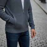 Jackdaw - Mens Noah Full Zip Fleece Lined Jumper - Denim - Wildvine Clothing, Spalding, Lincolnshire
