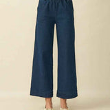 D.E.C.K. by Decollage Ladies Wide Leg Trousers - Denim Look - Wildvine Clothing, Spalding, Lincolnshire