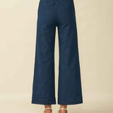 D.E.C.K. by Decollage Ladies Wide Leg Trousers - Denim Look - Wildvine Clothing, Spalding, Lincolnshire