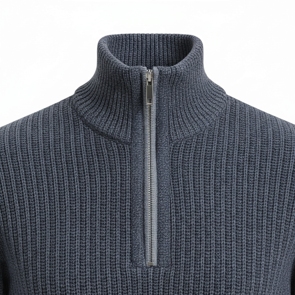 Jackdaw - Mens Theodore 1/4 Zip Jumper - Denim - Wildvine Clothing, Spalding, Lincolnshire