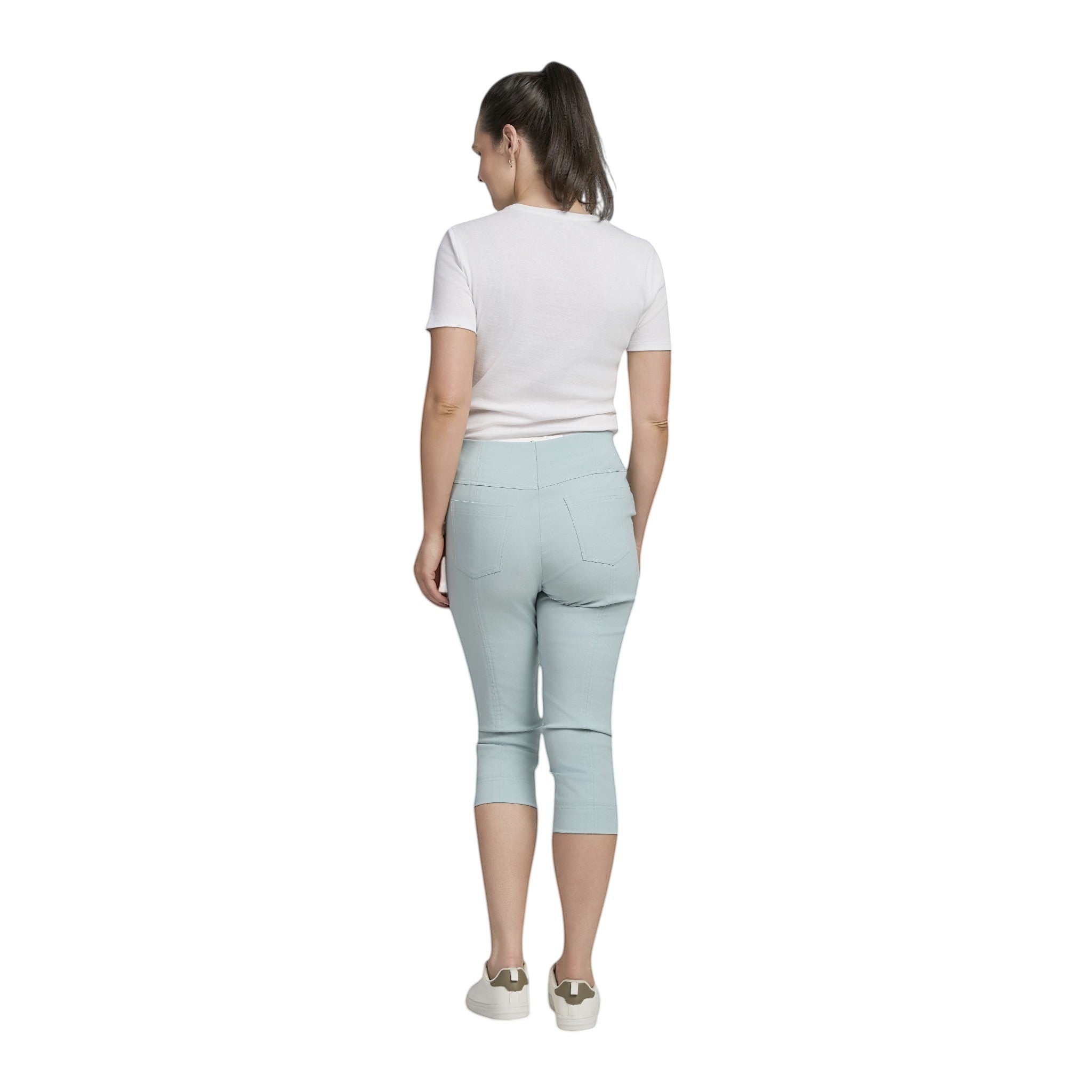 Pinnns - Ladies - Bengaline Crop Trousers With Pockets - Duck Egg - 226C - Wildvine Clothing, Spalding, Lincolnshire