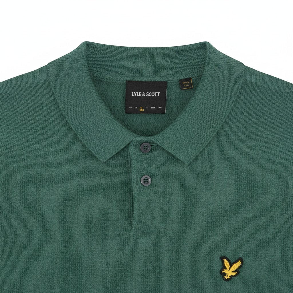 Lyle & Scott - Mens Cotton Short Sleeve Knitted Polo - Everglade KN2412V W130 - Wildvine Clothing, Spalding, Lincolnshire