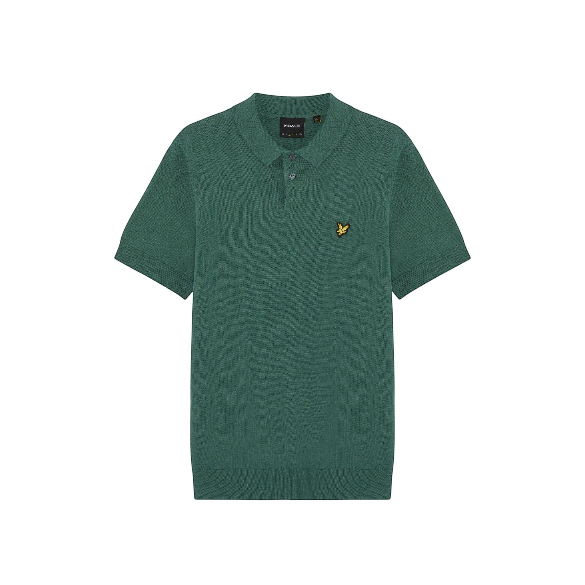 Lyle & Scott - Mens Cotton Short Sleeve Knitted Polo - Everglade KN2412V W130 - Wildvine Clothing, Spalding, Lincolnshire
