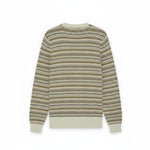 WILDVINE Clothing Co. Lyle & Scott men's crew neck jumper in Cove featuring a beige and grey Fairisle striped pattern.