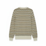 WILDVINE Clothing Co. Lyle & Scott men's crew neck jumper in Cove featuring a beige and grey Fairisle striped pattern.