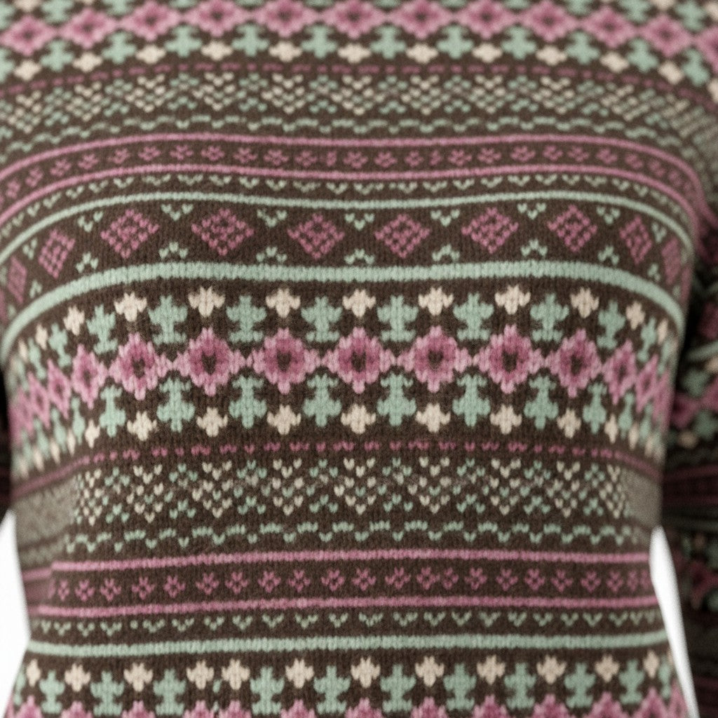 Alice Collins - Kirsten Fairisle Pullover - Chocolate Chip - 037A011 - Wildvine Clothing, Spalding, Lincolnshire