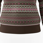 Alice Collins - Kirsten Fairisle Pullover - Chocolate Chip - 037A011 - Wildvine Clothing, Spalding, Lincolnshire