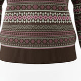 Alice Collins - Kirsten Fairisle Pullover - Chocolate Chip - 037A011 - Wildvine Clothing, Spalding, Lincolnshire