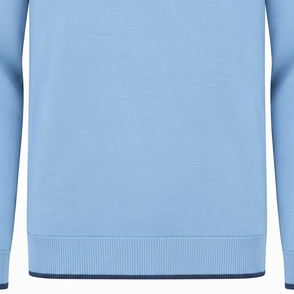 Gabicci Vintage - Mens Naxton Knitted Fistral Blue Lineker Tipped L/S Polo Shirt - Blue - V57GM09 - Wildvine Clothing, Spalding, Lincolnshire