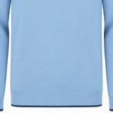 Gabicci Vintage - Mens Naxton Knitted Fistral Blue Lineker Tipped L/S Polo Shirt - Blue - V57GM09 - Wildvine Clothing, Spalding, Lincolnshire