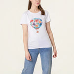 Ladies - Embellished Hot Air Balloon T-shirt - White - Wildvine Clothing, Spalding, Lincolnshire