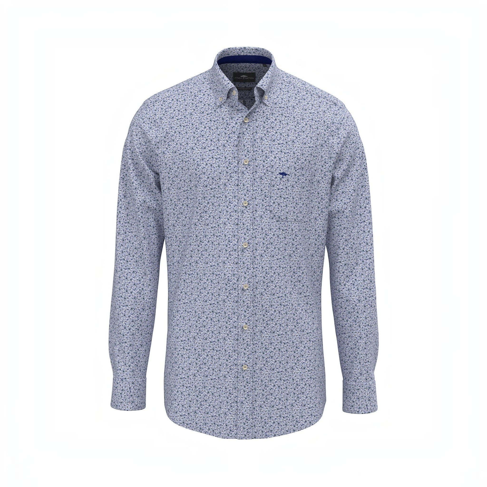 Fynch-Hatton - Mens Superfine Cotton Shirt - New Breeze - 16078580 653 - Wildvine Clothing, Spalding, Lincolnshire