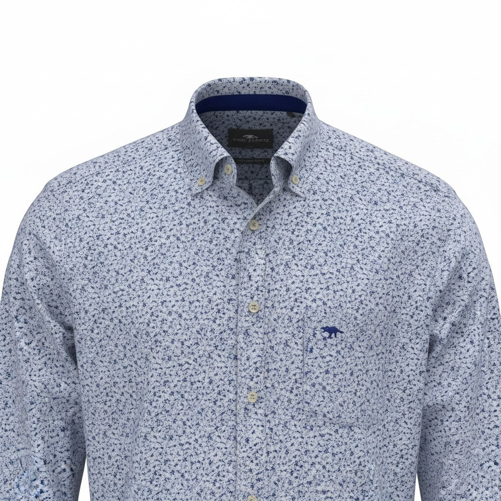 Fynch-Hatton - Mens Superfine Cotton Shirt - New Breeze - 16078580 653 - Wildvine Clothing, Spalding, Lincolnshire