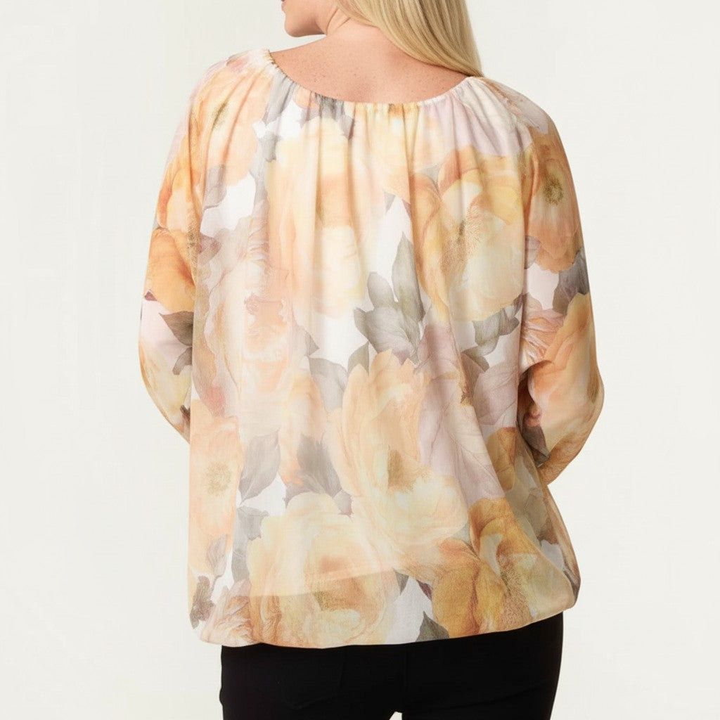 Misumi - Ladies - Floral Print Mesh Blouse - Floral - Wildvine Clothing, Spalding, Lincolnshire