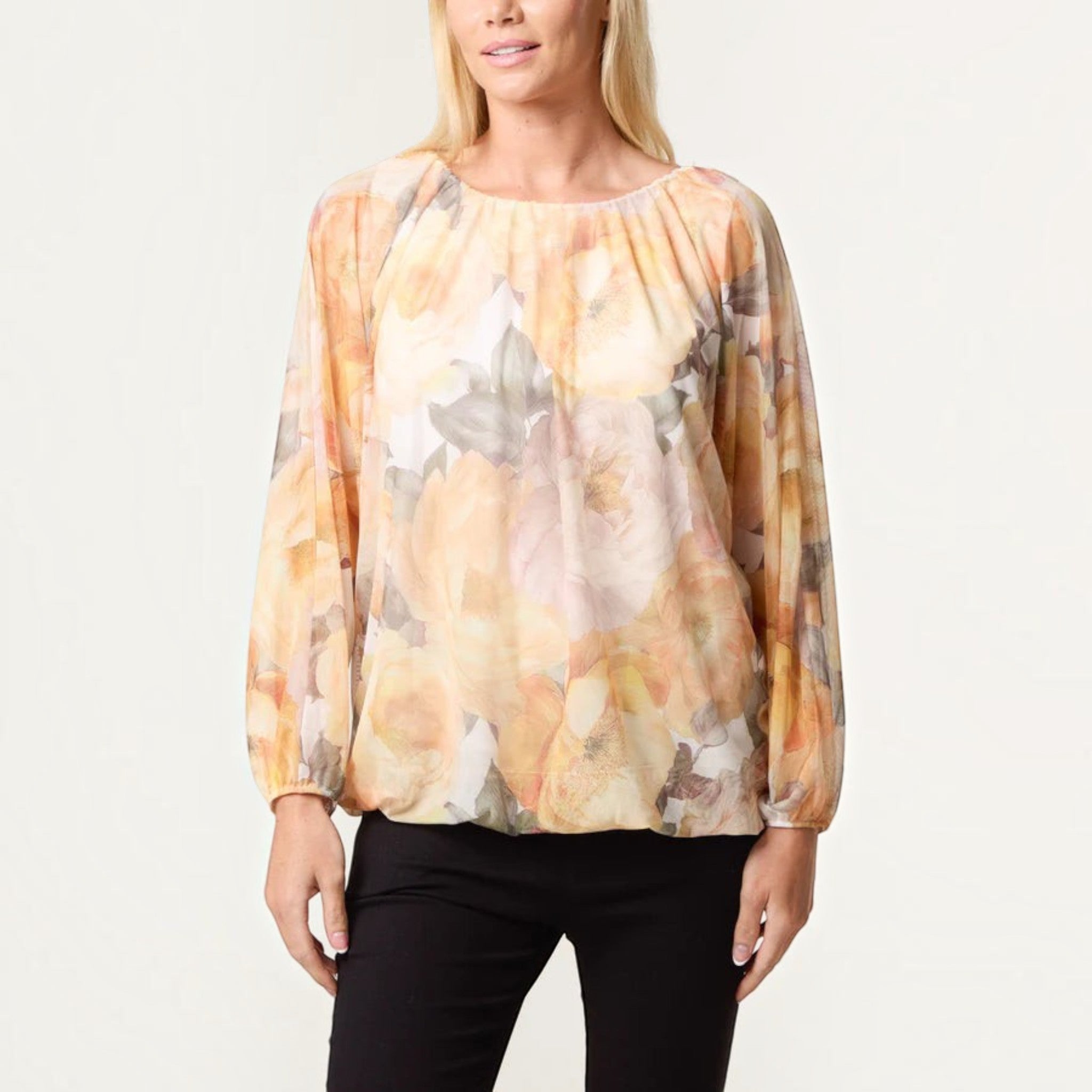 Misumi - Ladies - Floral Print Mesh Blouse - Floral - Wildvine Clothing, Spalding, Lincolnshire