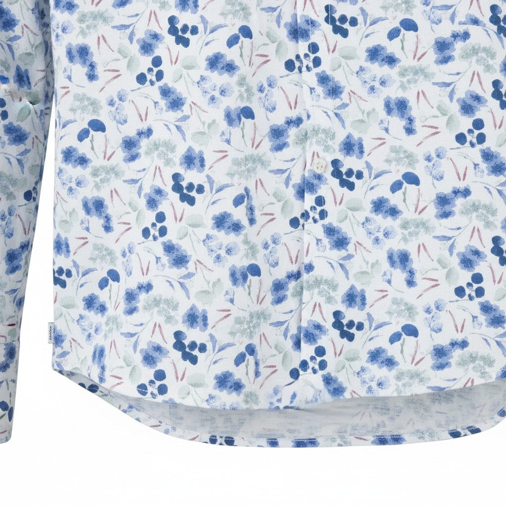 Fynch-Hatton - Mens Shirt - Premium Print - Crystal Blue 604 - Wildvine Clothing, Spalding, Lincolnshire