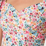 QED London - Ladies - Ditsy Floral Cropped Puff Sleeve Top - Floral - Wildvine Clothing, Spalding, Lincolnshire