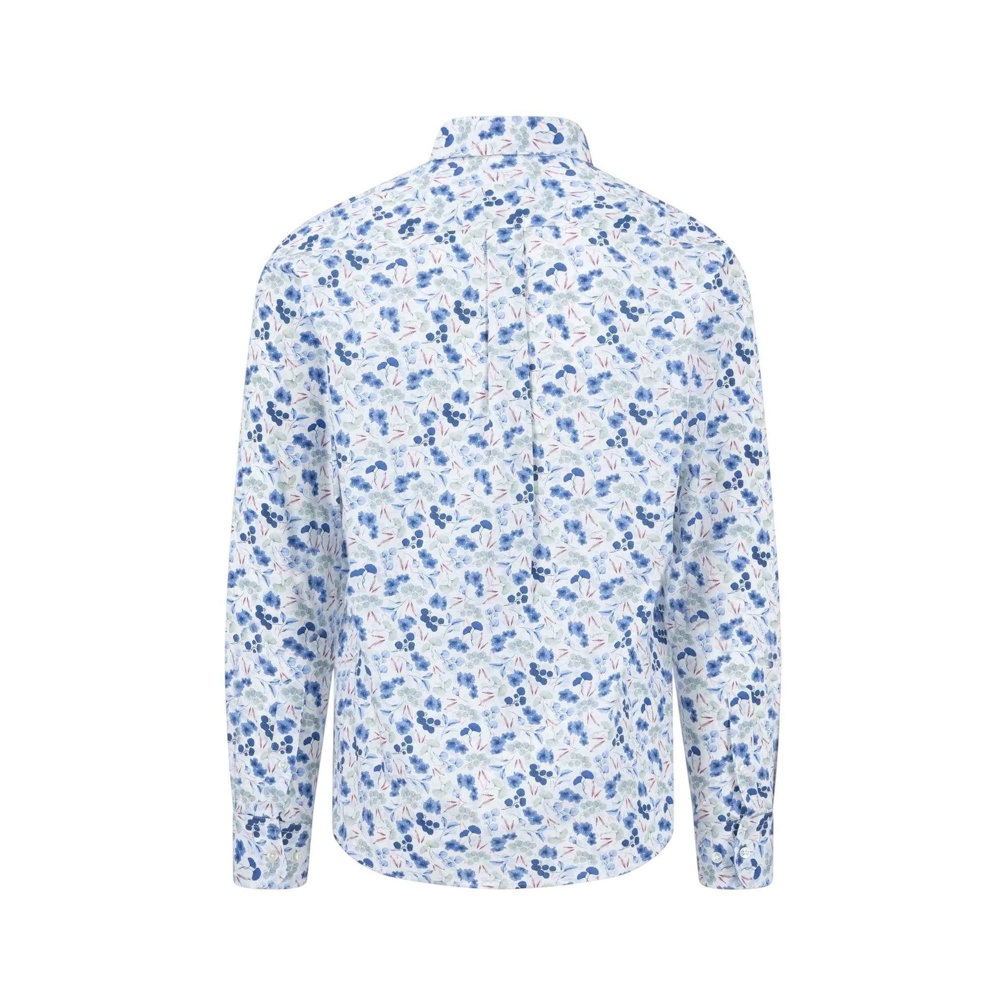 Fynch-Hatton - Mens Shirt - Premium Print - Crystal Blue 604 - Wildvine Clothing, Spalding, Lincolnshire