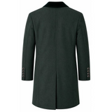 Gabicci Vintage - Mens Winston Melton Velvet Collar Overcoat - Forest - V57GJ06 - Wildvine Clothing, Spalding, Lincolnshire