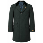 Gabicci Vintage - Mens Winston Melton Velvet Collar Overcoat - Forest - V57GJ06 - Wildvine Clothing, Spalding, Lincolnshire
