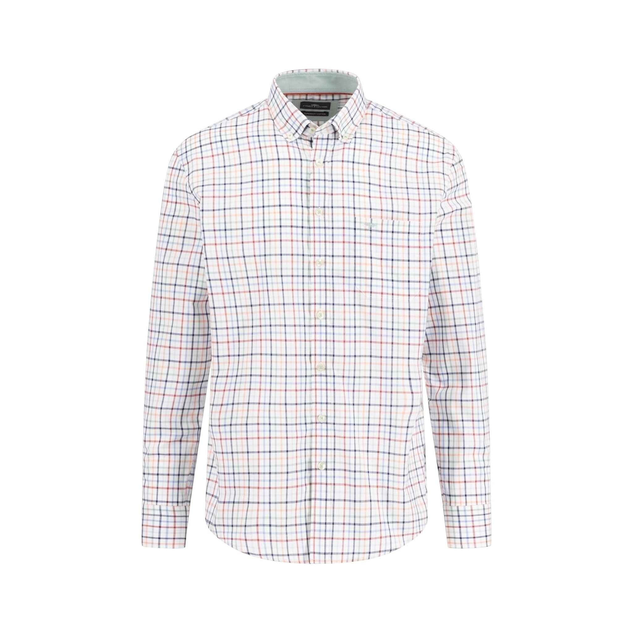 Fynch-Hatton - Mens Shirt - Colorful Combi Check - Berry 415 - Wildvine Clothing, Spalding, Lincolnshire