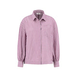 Fynch-Hatton - Ladies Blouse - Asym Stripe - Berry Rose 492 - Wildvine Clothing, Spalding, Lincolnshire