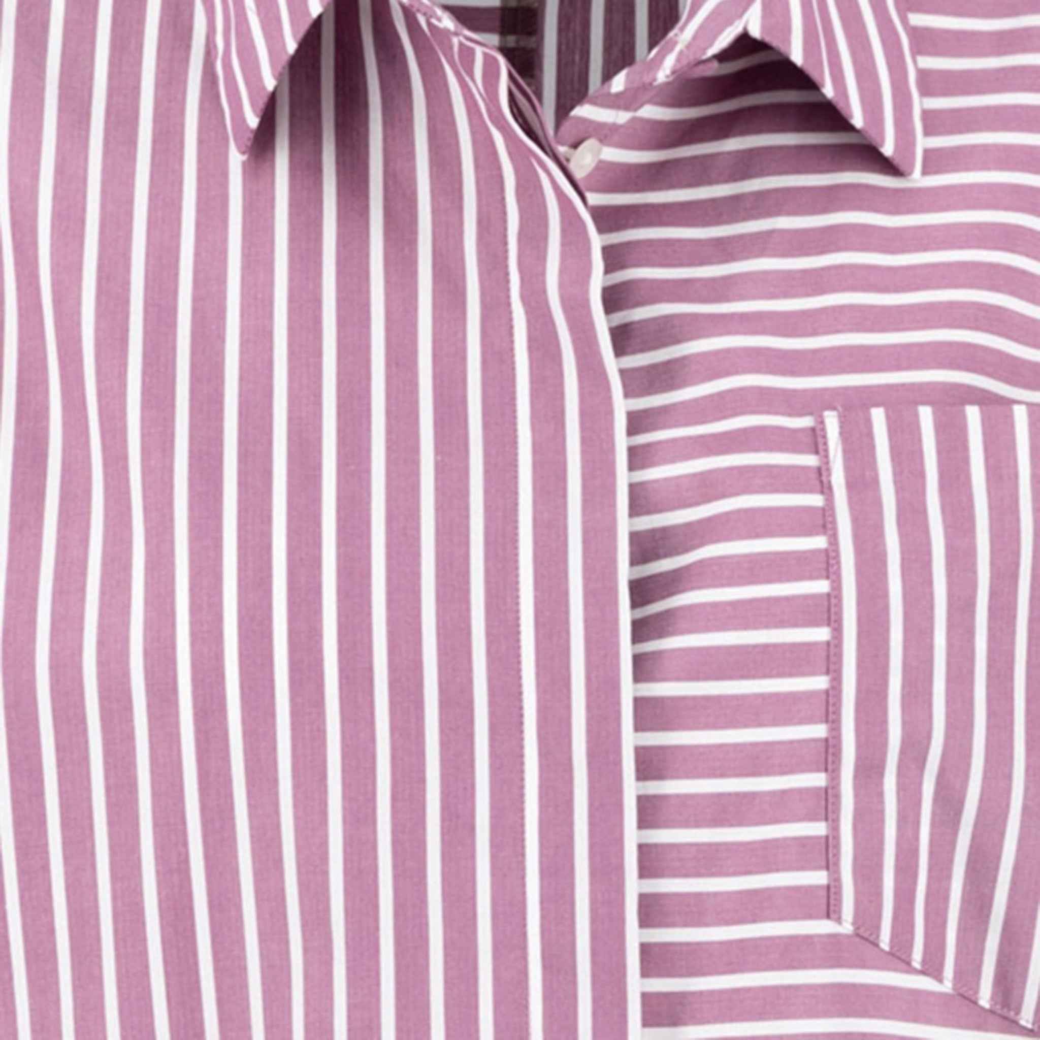 Fynch-Hatton - Ladies Blouse - Asym Stripe - Berry Rose 492 - Wildvine Clothing, Spalding, Lincolnshire