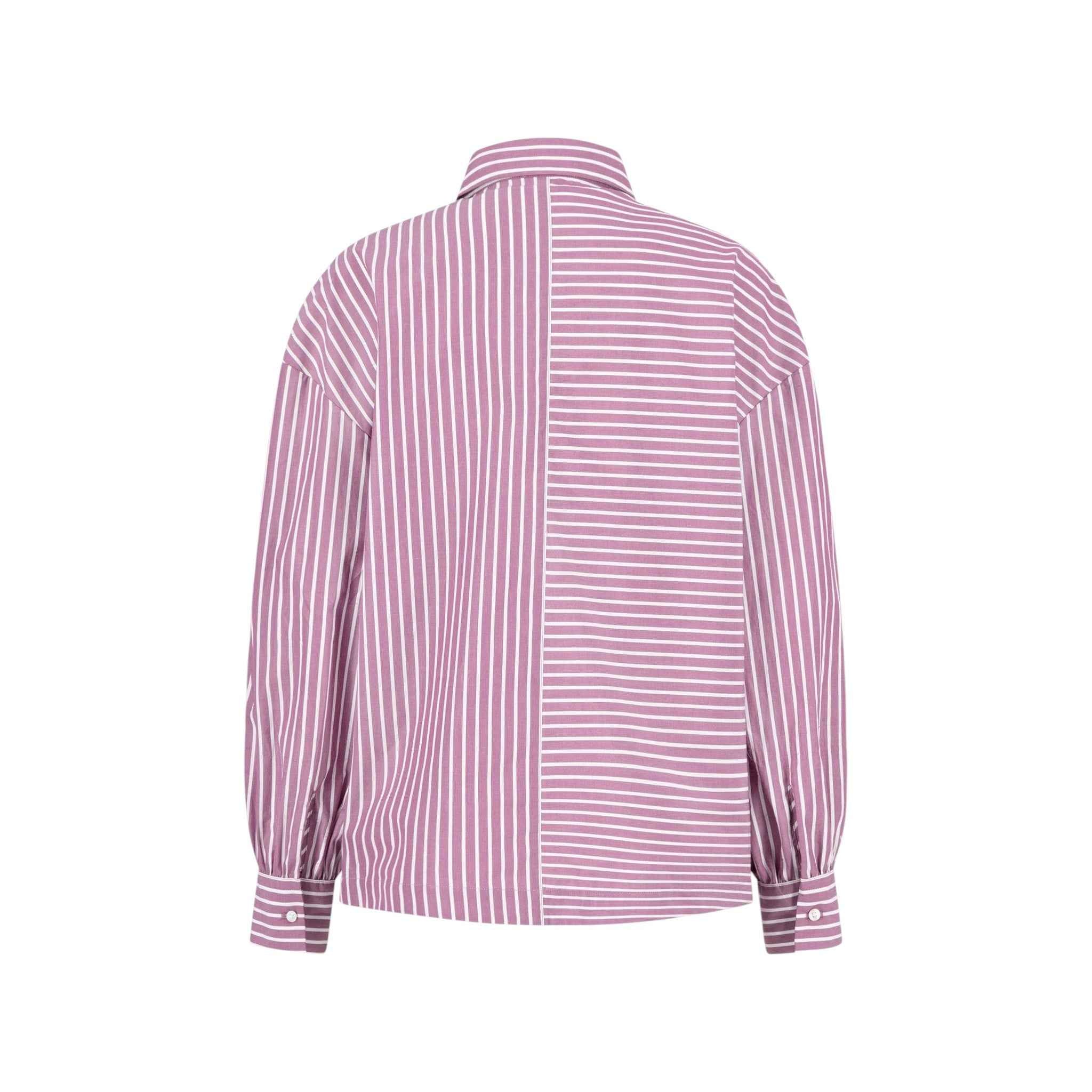 Fynch-Hatton - Ladies Blouse - Asym Stripe - Berry Rose 492 - Wildvine Clothing, Spalding, Lincolnshire