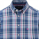 Fynch-Hatton - Mens Dark Multicolour Check Shirt - Ink Blue - 16085340 661 - Wildvine Clothing, Spalding, Lincolnshire
