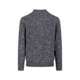 Fynch-Hatton - Mens Knitwear - Buttoned Troyer, Twisted Mouline - Charcoal 998 - Wildvine Clothing, Spalding, Lincolnshire
