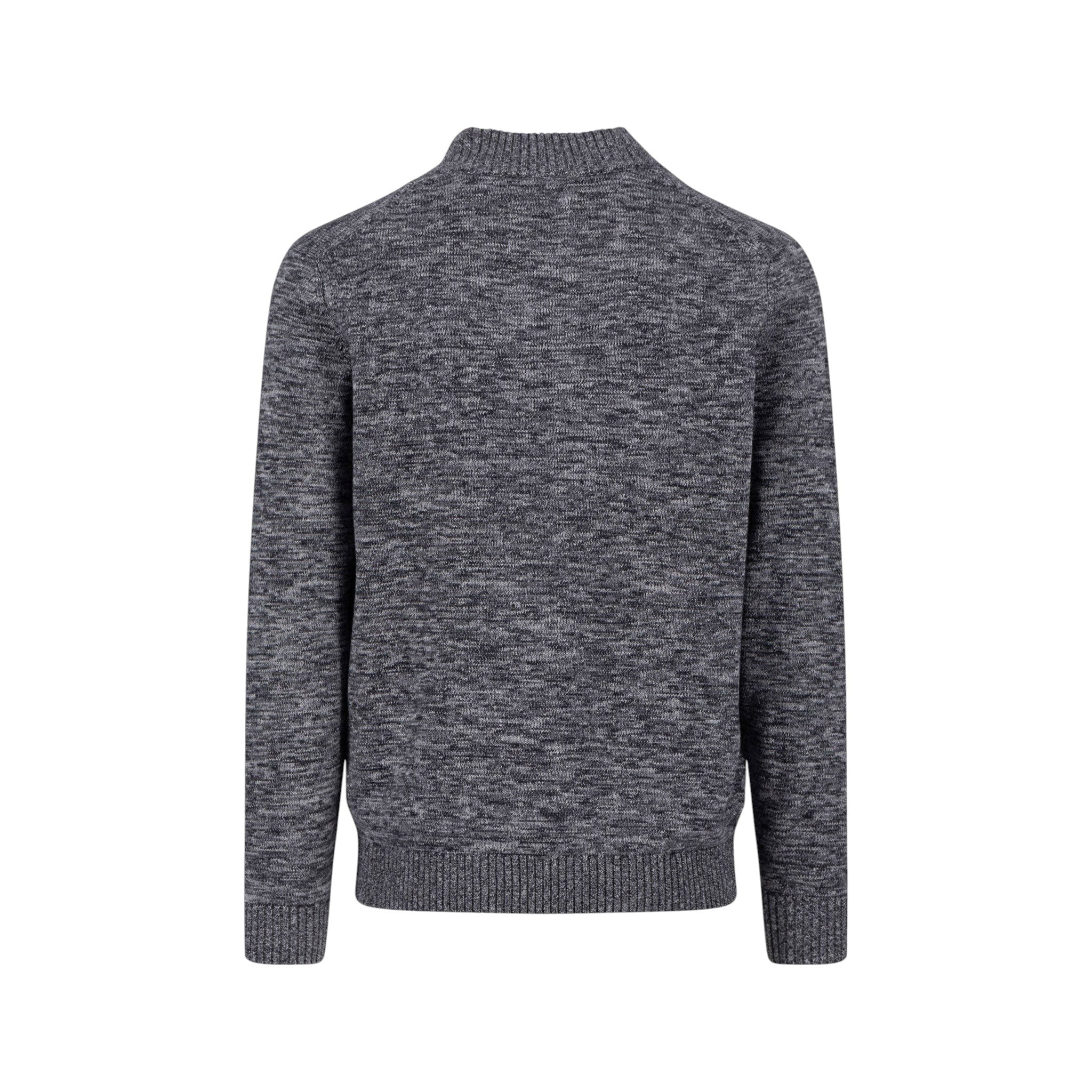 Fynch-Hatton - Mens Knitwear - Buttoned Troyer, Twisted Mouline - Charcoal 998 - Wildvine Clothing, Spalding, Lincolnshire