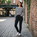 Fynch-Hatton - Ladies Jersey - Long Sleeve Stripe - Milk 122 - Wildvine Clothing, Spalding, Lincolnshire