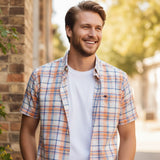 Fynch-Hatton Men's Regular Short Sleeve Casual Shirt - Madras Check – Solar - Wildvine Clothing, Spalding, Lincolnshire