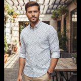 Fynch-Hatton - Mens Shirt - Flower Print - Berry - Wildvine Clothing, Spalding, Lincolnshire