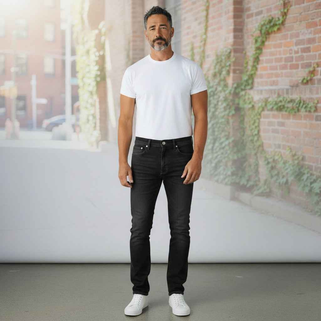Fynch-Hatton - Mens Jeans - Tapered Slim - Black Denim - Wildvine Clothing, Spalding, Lincolnshire