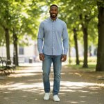 Fynch-Hatton - Mens Shirt - Combi Print - Fern - Wildvine Clothing, Spalding, Lincolnshire